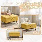 Banc ottoman de rangement carré rembourré Zeus & Ruta de style moderne du milieu du siècle pour entrée, salon ou espace familial