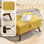 Banc ottoman de rangement carré rembourré Zeus & Ruta de style moderne du milieu du siècle pour entrée, salon ou espace familial
