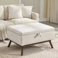 Banc ottoman de rangement carré rembourré Zeus & Ruta de style moderne du milieu du siècle pour entrée, salon ou espace familial
