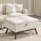 Banc ottoman de rangement carré rembourré Zeus & Ruta de style moderne du milieu du siècle pour entrée, salon ou espace familial
