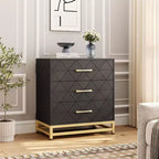 3 Drawer Dresser, Chest of Drawers for Bedroom, Metal Handles and Legs, for Bedroom, Living Room, Entryway, Space Saving