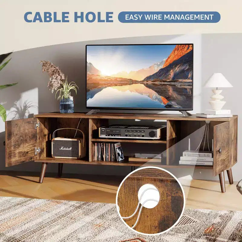 Meuble TV MAYEERTY - Rangement et présentation, pour salon et bureau
