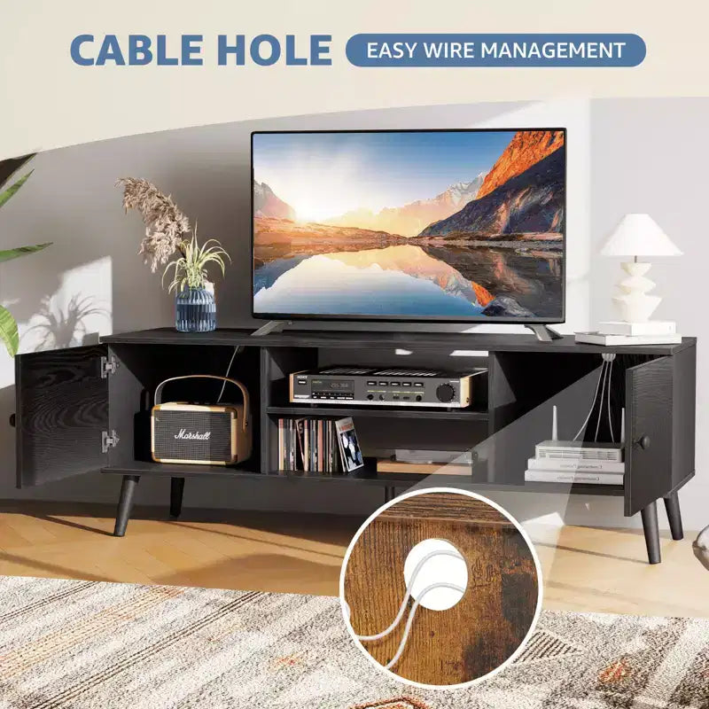 Meuble TV MAYEERTY - Rangement et présentation, pour salon et bureau