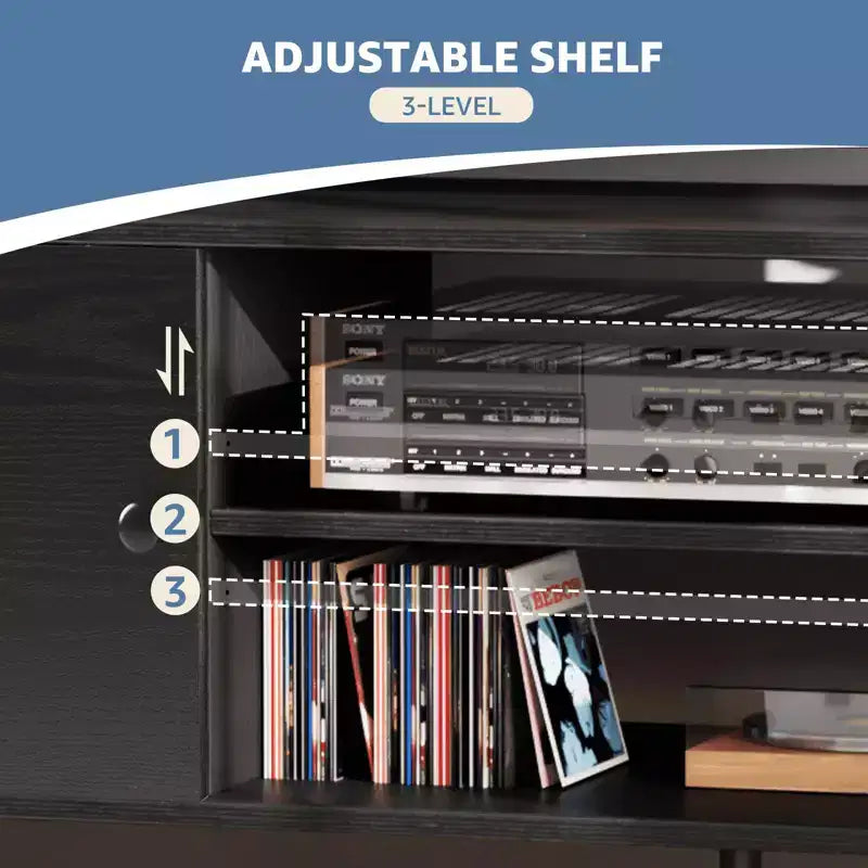Meuble TV MAYEERTY - Rangement et présentation, pour salon et bureau