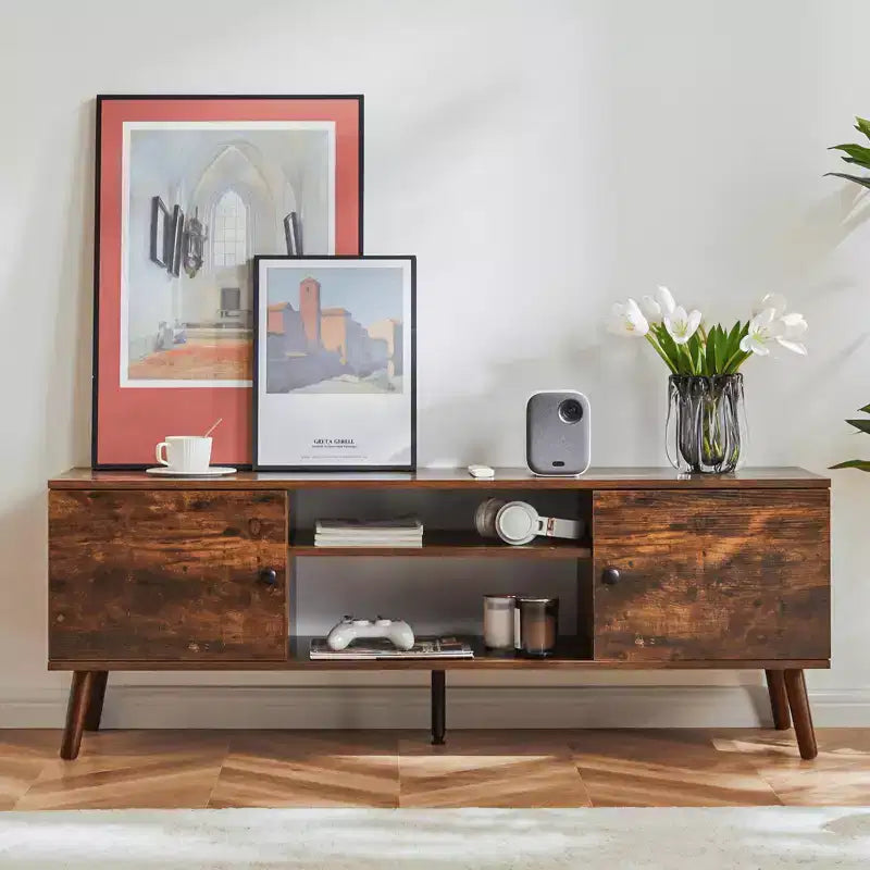 Meuble TV MAYEERTY - Rangement et présentation, pour salon et bureau