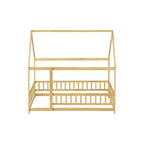Lit double et lit au sol Whisen, structure en bois avec clôture pour des espaces de sommeil sûrs et imaginatifs pour les enfants