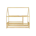 Lit double et lit au sol Whisen, structure en bois avec clôture pour des espaces de sommeil sûrs et imaginatifs pour les enfants