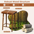 Costway Tabouret de Bar 65 cm, Lot de 2 Tabourets de Bar de Salle à Manger avec Repose-Pieds et Coussin Amovible, Cadre en Bois de Caoutchouc et Bois d'Acacia