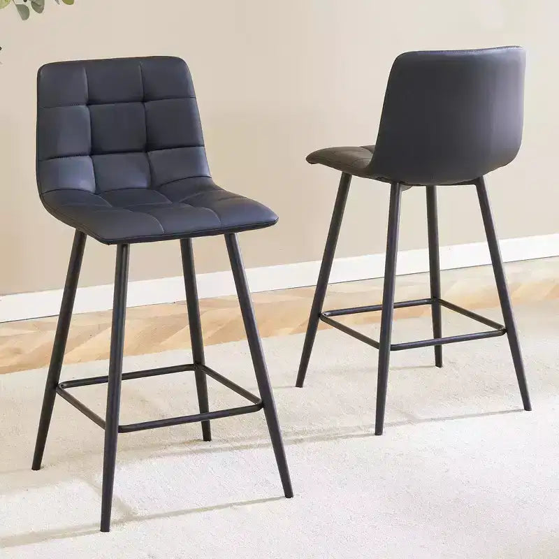 ModernLuxe Lot de 2 tabourets de bar Tabourets de comptoir Chaises de bar Chaises de salle à manger Tabourets de pub, marron/noir/blanc