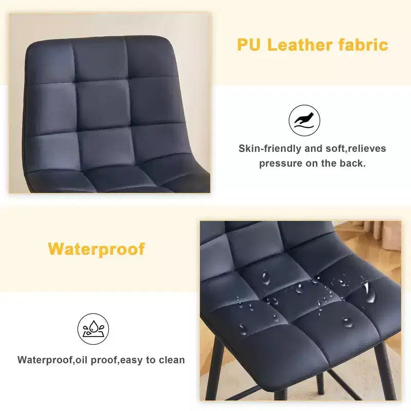 ModernLuxe Lot de 2 tabourets de bar Tabourets de comptoir Chaises de bar Chaises de salle à manger Tabourets de pub, marron/noir/blanc