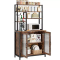 Bakers Rack with Cabinet 5 Tier Microwave Stand 63.78 Standing Bakers Rack with Door Tall Coffee Bar Large Baker Rack Coffee Bar Station Kitchen