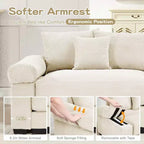 Canapé modulaire nuage surdimensionné, canapés modulaires convertibles avec assise profonde et accoudoirs extra-larges