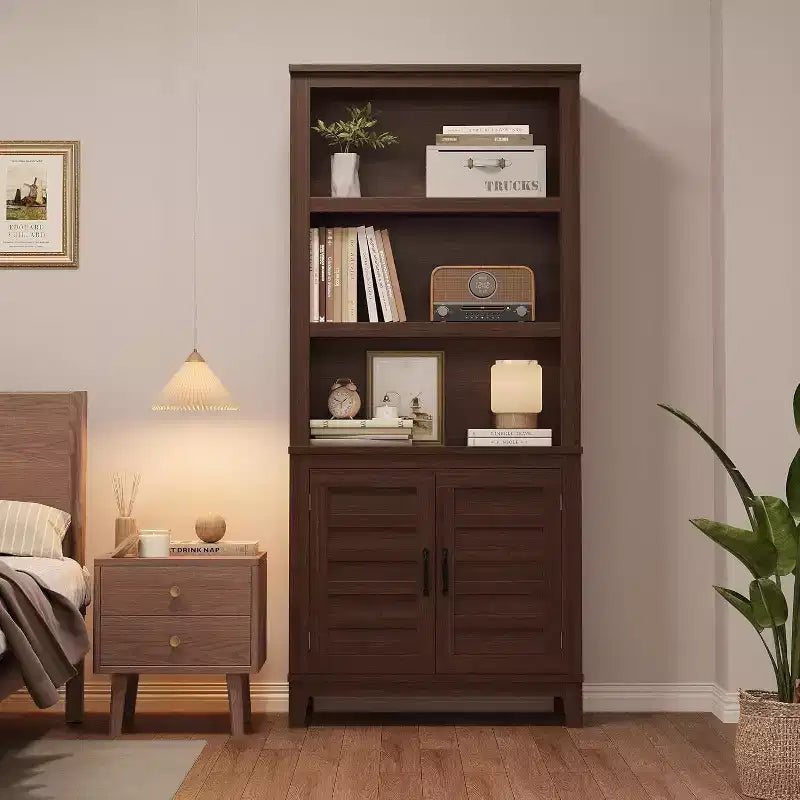 DobleePy Meuble à chaussures étroit autonome en bois avec tiroir, porte escamotable 2/3, cannage dissimulé, noir + chêne, largeur 99 cm, pour entrée