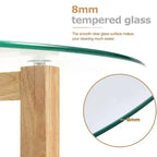 Table basse ronde moderne Zeus & Ruta en verre avec base en bois robuste