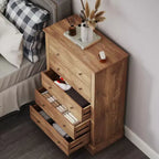 HOMCOM Commode de chambre à coucher de style campagnard avec 5 tiroirs, commode de 80 cm de large