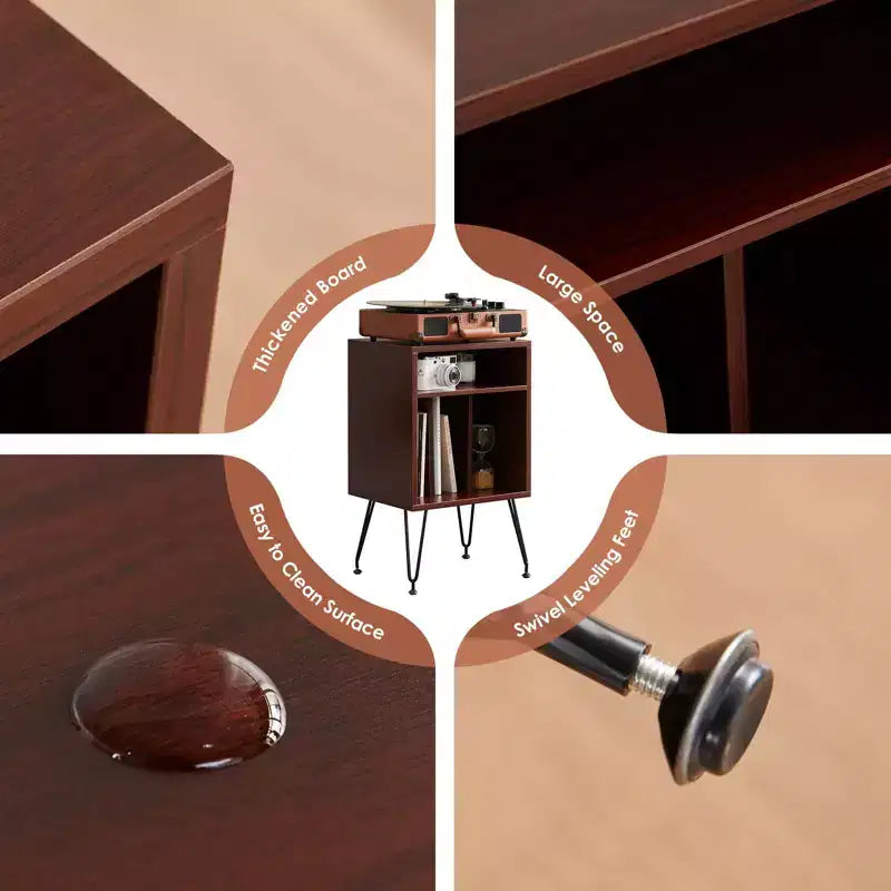 Meuble de rangement PexFix pour disques vinyles, convient aux meubles et tables de platine vinyle, pour salons, avec pieds