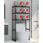 Armoire de rangement à placer au-dessus des toilettes - Étagère de salle de bain autoportante en métal à 3 niveaux, gain de place sans perçage, compatible avec la plupart des toilettes