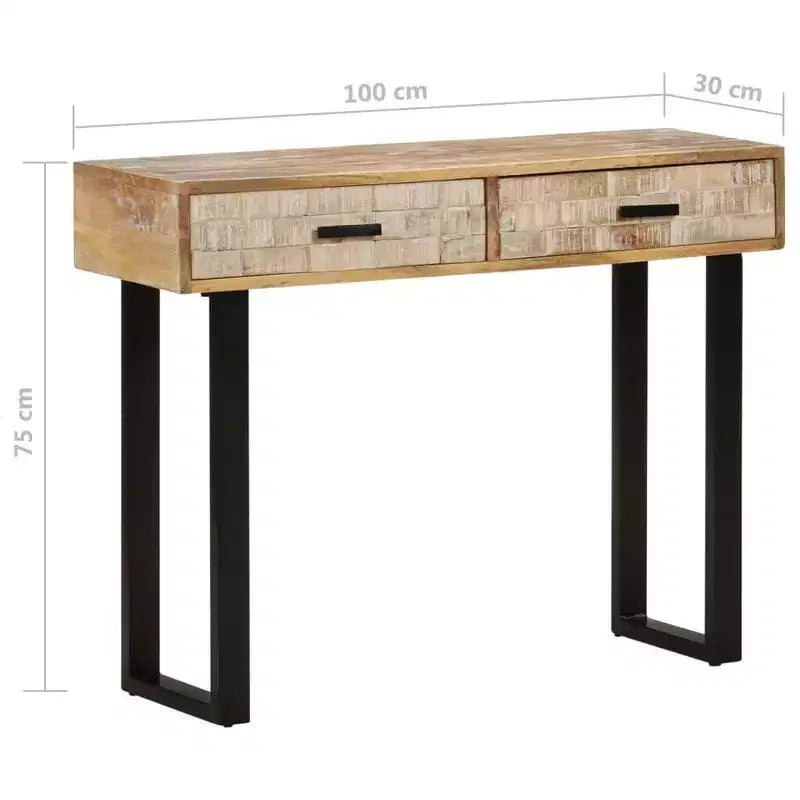 vidaXL Console Table 39,4x11,8x29,5 Bois de manguier massif
