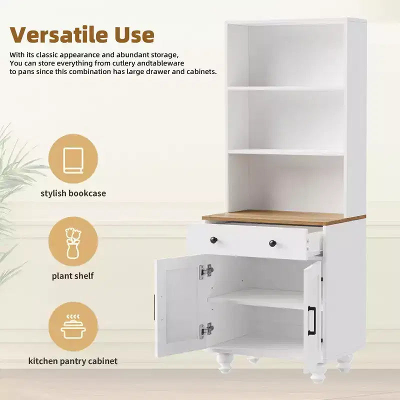 Meuble TV de ferme CLIHOME pour téléviseurs jusqu'à 70 pouces, centre de divertissement avec étagères et portes en verre trempé