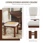 ModernLuxe Ensemble de salle à manger extensible 6 pièces pour 6 personnes, ensemble de salle à manger traditionnel avec table de cuisine, 4 chaises de salle à manger rembourrées et banc, Espresso+Beige