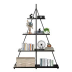 GustoWave Sailboat Shaped Bookshelf, Book Shelf, 4-Tier Ladder Design, Sturdy Free-Standing Storage Shelves, Space Saving