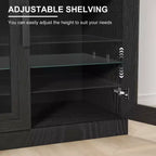 PexFix 31x62x16 Meuble de rangement avec 4 portes et espace de rangement, organisateur polyvalent pour cuisine, salon, noir