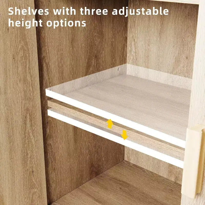 Acekool – Buffet de salle à manger deux pièces avec portes en rotin tressé, étagères réglables et grand espace de rangement pour salon, salle à manger et cuisine
