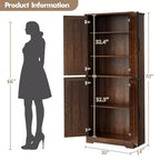 Meuble de cuisine CuisinSmart de 70 pouces de haut, Armoire de rangement sur pied avec 4 portes et étagères réglables, Grand meuble en bois pour bar à café et rangements utilitaires
