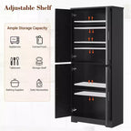 Meuble de cuisine CuisinSmart de 70 pouces de haut, Armoire de rangement sur pied avec 4 portes et étagères réglables, Grand meuble en bois pour bar à café et rangements utilitaires