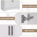 Meuble de cuisine CuisinSmart de 70 pouces de haut, Armoire de rangement sur pied avec 4 portes et étagères réglables, Grand meuble en bois pour bar à café et rangements utilitaires