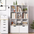 Acekool 9-Cube Storage Organizer with 2 Drawers, 3-Tier White Bookshelf for Kids Room, Living Room, Office & Bedroom