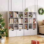 Organisateur de rangement Acekool à 9 cubes avec 2 tiroirs, bibliothèque blanche à 3 niveaux pour chambre d'enfant, salon, bureau et chambre à coucher
