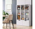Organisateur de rangement Acekool à 9 cubes avec 2 tiroirs, bibliothèque blanche à 3 niveaux pour chambre d'enfant, salon, bureau et chambre à coucher