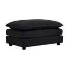 Canapé rembourré 4 pièces 1 canapé 2 places et 2 poufs Causeuse 2 places avec poufs Chenille beige