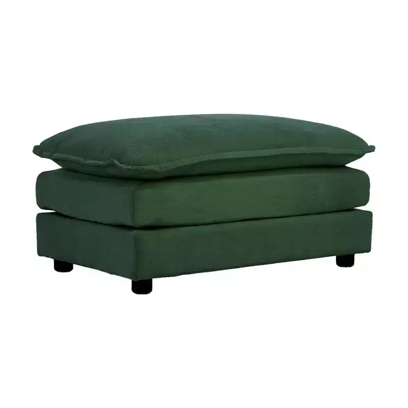 Canapé rembourré 4 pièces 1 canapé 2 places et 2 poufs Causeuse 2 places avec poufs Chenille beige