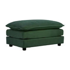 Canapé rembourré 4 pièces 1 canapé 2 places et 2 poufs Causeuse 2 places avec poufs Chenille beige