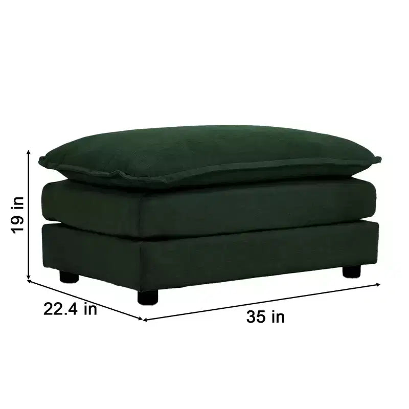 Canapé rembourré 4 pièces 1 canapé 2 places et 2 poufs Causeuse 2 places avec poufs Chenille beige