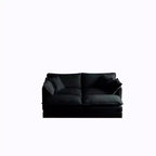 Canapé rembourré 4 pièces 1 canapé 2 places et 2 poufs Causeuse 2 places avec poufs Chenille beige