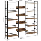 Étagère et bibliothèques 5 niveaux GustoWave, étagère de style industriel avec étagères ouvertes pour salon et bureau à domicile