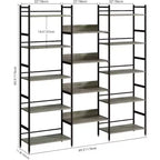 Étagère et bibliothèques 5 niveaux GustoWave, étagère de style industriel avec étagères ouvertes pour salon et bureau à domicile