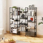 Étagère et bibliothèques 5 niveaux GustoWave, étagère de style industriel avec étagères ouvertes pour salon et bureau à domicile