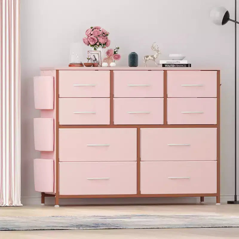Commode à 10 tiroirs pour chambre à coucher, commode avec tiroirs en tissu, organisateur de commode pour placard, couloir, salon