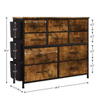 Commode à 10 tiroirs pour chambre à coucher, commode avec tiroirs en tissu, organisateur de commode pour placard, couloir, salon