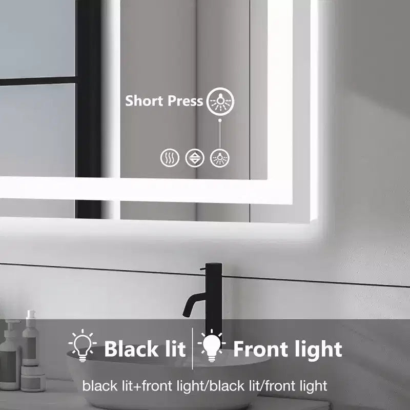Miroir de salle de bain MAYEERTY double source lumineuse, trois modes d'éclairage
