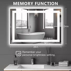 Miroir de salle de bain MAYEERTY double source lumineuse, trois modes d'éclairage