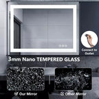 Miroir de salle de bain MAYEERTY double source lumineuse, trois modes d'éclairage