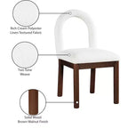 Meridian Furniture, Chaise de salle à manger en tissu texturé lin Conrad