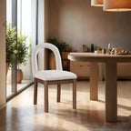 Meridian Furniture, Chaise de salle à manger en tissu texturé lin Conrad