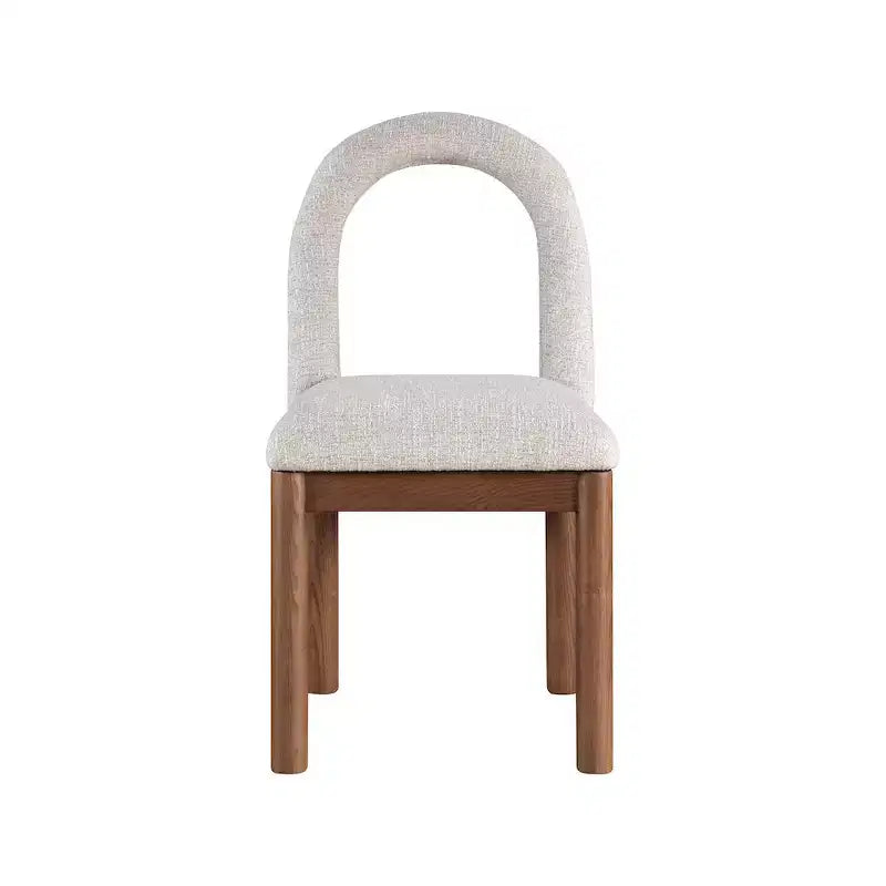 Meridian Furniture, Chaise de salle à manger en tissu texturé lin Conrad