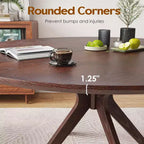 PexFix Table de salle à manger et de cuisine ronde en bois massif de 47,2 po pour 4 à 6 personnes, tables de salle à manger modernes de style ferme pour dînette ou restaurant, noyer